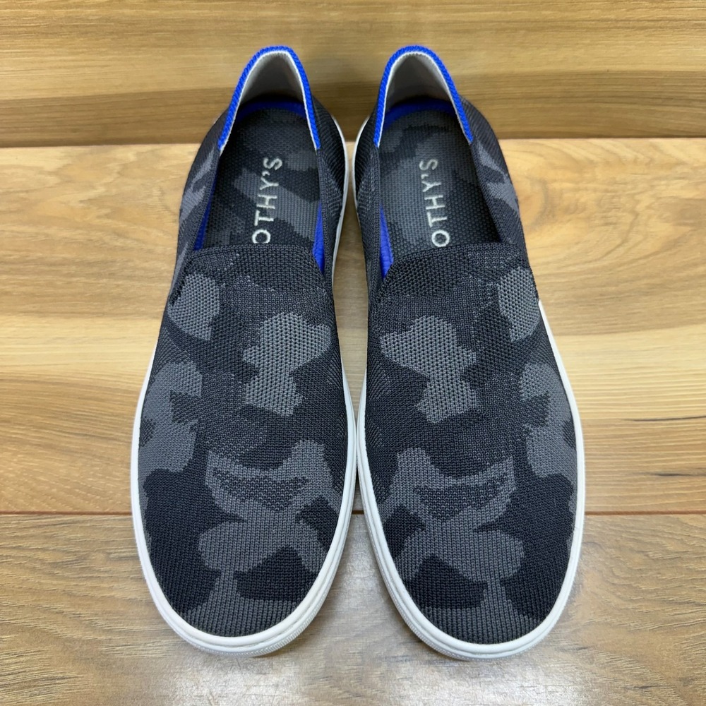 Rothys Indigo Slip On Sneaker Womens 8 Camo Gray Travel Casual Flats Walking